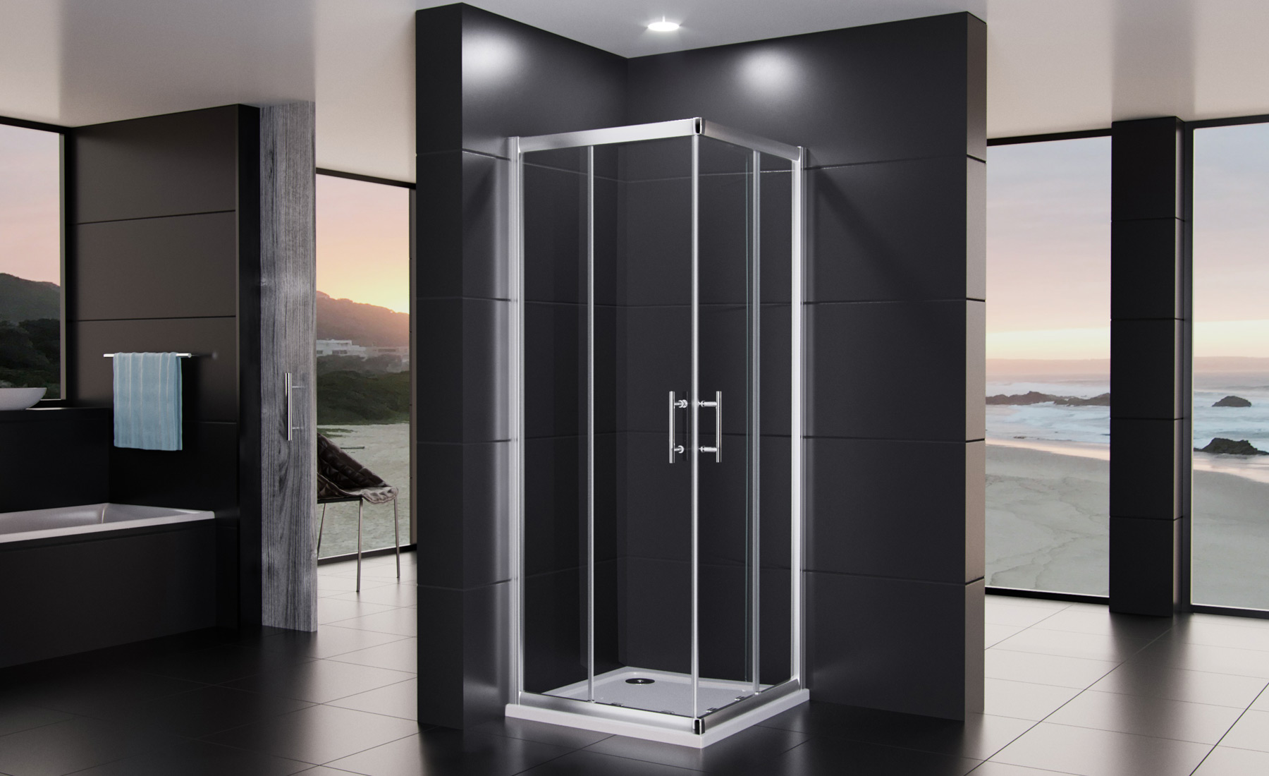 3D Visualisierung Badezimmer Duschkabine