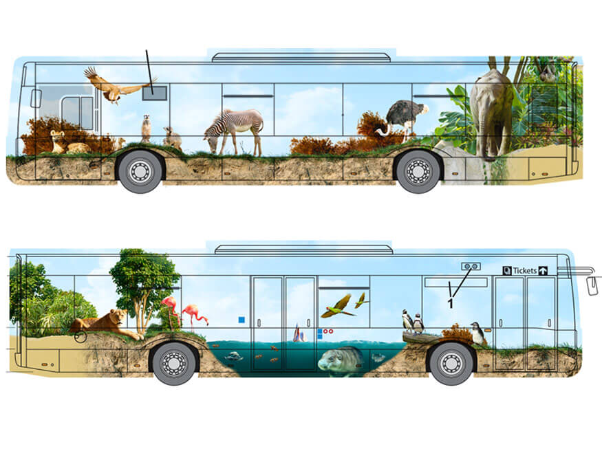 Zoo Leipzig: Busbeklebung Postproduktion